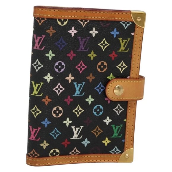 LOUIS VUITTON Multicolor Agenda PM Day Planner Cover Black R20895 Auth 140757 - Picture 1 of 16
